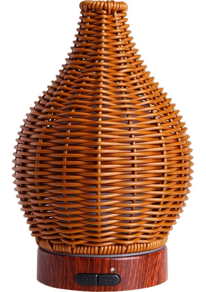 Yatak Odası Yurt Kahverengi Için Işık Ile 100 ml Rattan Nemlendirici Hava Temizleyici