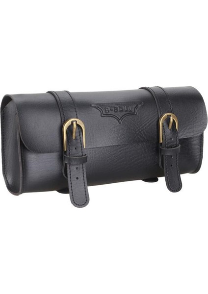 B-Soul Vintage Stil Pu Deri Bisiklet Kolu Bar Çanta Su Geçirmez Çok Fonksiyonlu Bisiklet Çantası - Siyah (Yurt Dışından)