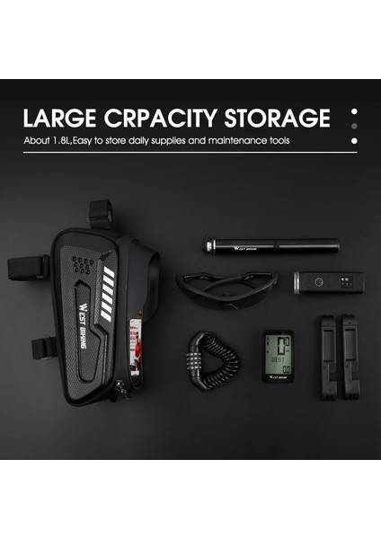 Batı Bisiklet YP0707273 Bisiklet Üst Tüp Çerçeve Çanta Su Geçirmez Dağ Bisikleti Dokunmatik Ekran Telefon Çantası (Yurt Dışından) fırsatları