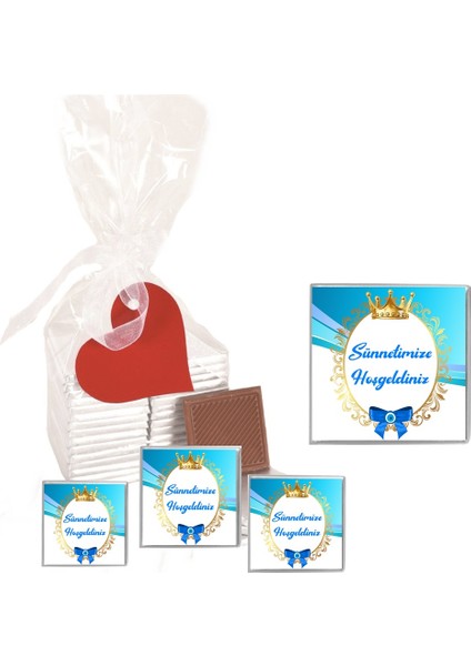 Madlen Çikolata Sünnetimize Hoşgeldiniz Agrand Marka 70 Adet Jelatin Poşetli Kalpli Etiketli