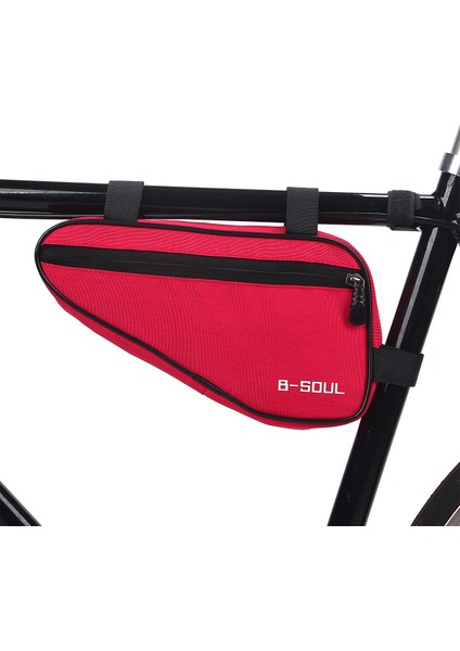 B-Soul 1.5l Bisiklet Saklama Çantası Gidon Çanta Bisiklet Için Triangle Eyer Çerçeve Kılıfı - Kırmızı (Yurt Dışından)