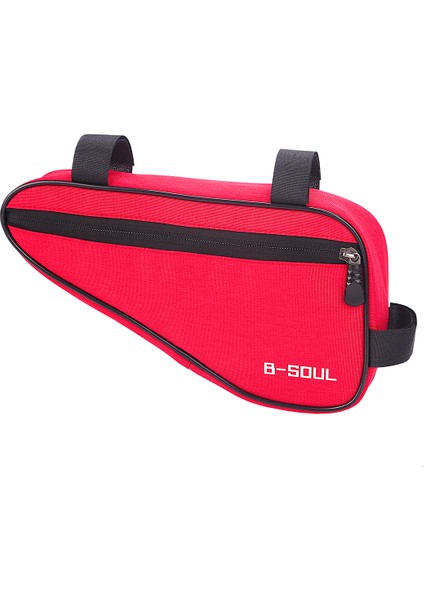 B-Soul 1.5l Bisiklet Saklama Çantası Gidon Çanta Bisiklet Için Triangle Eyer Çerçeve Kılıfı - Kırmızı (Yurt Dışından)