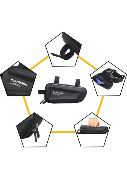 Rzahuahu Bisiklet Ön Çerçeve Sert Kabuk Çanta Bisiklet Bisiklet Su Geçirmez Telefon Araçları Saklama Çantası (Yurt Dışından) fiyatları