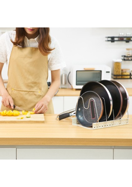 Demir Pot Kapak Raf Depolama Ayrılabilir Bakeware Kabine Tencere Ev Için