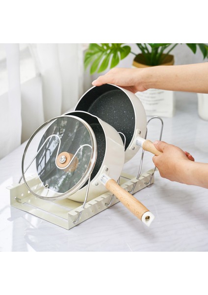 Demir Pot Kapak Raf Depolama Ayrılabilir Bakeware Kabine Tencere Ev Için