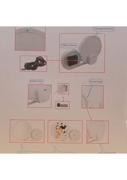 Fotoğraf Baskılı Saatli Sihirli LED Ayna
