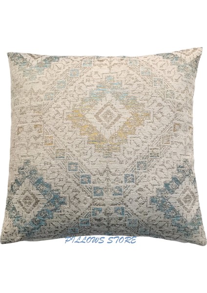 Kilim Desenli Vintage Beyaz Kırlent Kılıfı 45CM*45CM