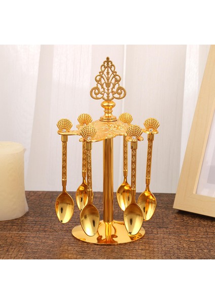 Kaşık Tutucu Ile 6 Kaşık Yemek Seti Oturma Odası Housewarming Hediye Için Set modelleri