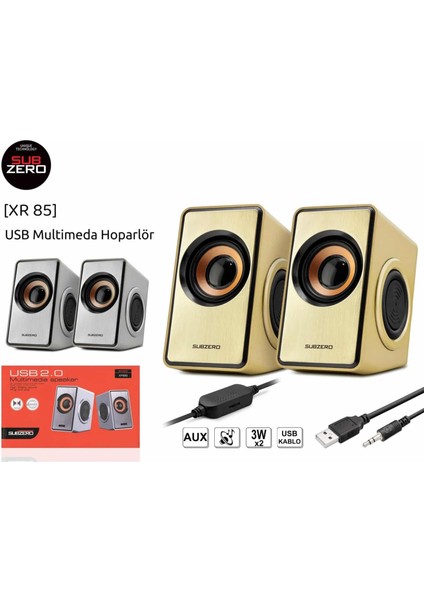 3W x 2 Multimedia USB Hoparlör Subzero XR85