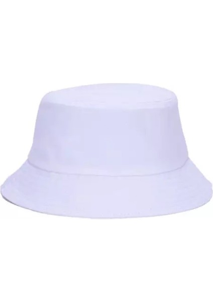 Düz Beyaz Kova Şapka Balıkçı Şapka Bucket Hat