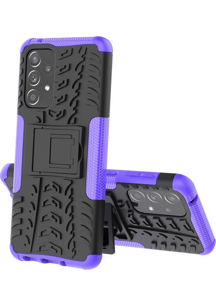 Samsung Galaxy A33 5g Için Hibrit Shockproof Çift Katmanlı Standlılı Korumalı Kılıf Kapaklı Mor (Yurt Dışından) fiyatları