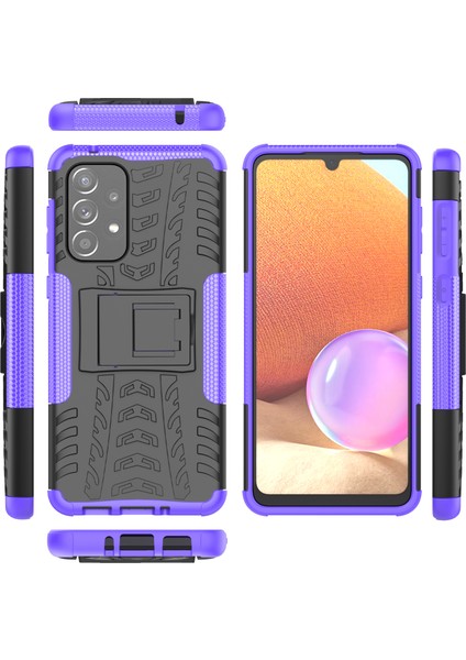 Samsung Galaxy A33 5g Için Hibrit Shockproof Çift Katmanlı Standlılı Korumalı Kılıf Kapaklı Mor (Yurt Dışından) modelleri