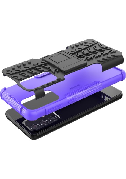 Samsung Galaxy A33 5g Için Hibrit Shockproof Çift Katmanlı Standlılı Korumalı Kılıf Kapaklı Mor (Yurt Dışından) fırsatları