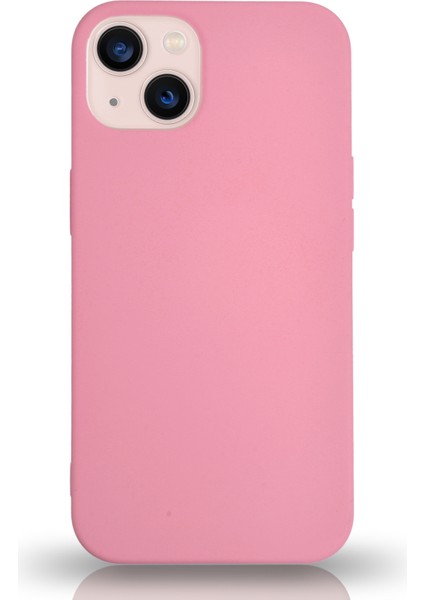 Apple iPhone 13 Silikon Kılıf Altı Kapalı Içi Kadife Lansman Arka Kapak - Pembe