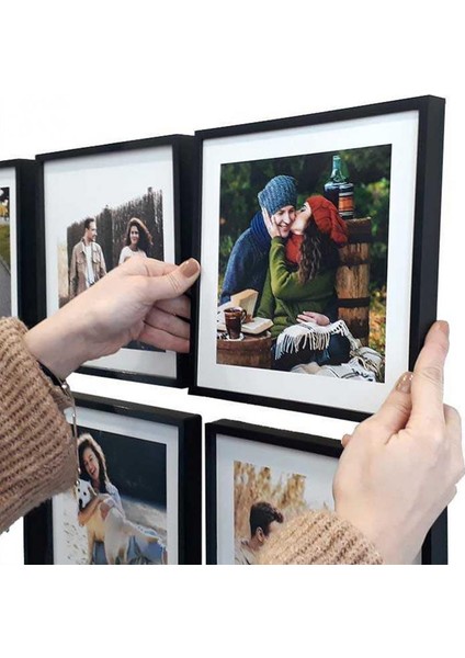 Yapışan Sök Tak Kare Çerçeve - Siyah 3'lü Paket modelleri