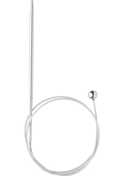 2 mm 60 cm Boncuklu Çelik Esnek Örgü Şişi