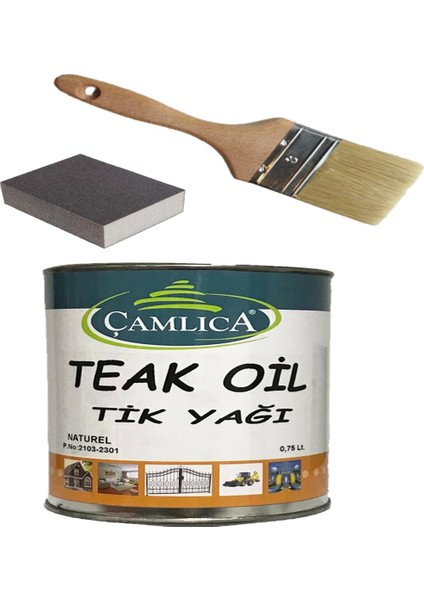 Teak Oil (Tik Yağı) Fırça ve Zımpara Komple Al Uygula Seti