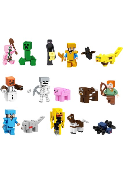 16 Parça Minecraft Figür Dikiş Setioyuncaklar