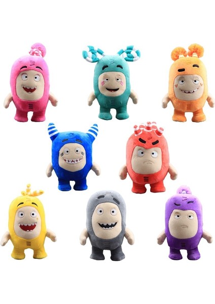 8 Adet 18cm Oddbods Karikatür Peluş Oyuncak - Mor (Yurt Dışından)