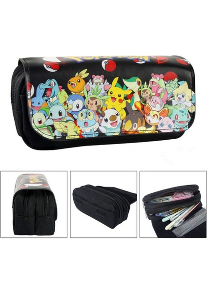 Pokemon Karikatür Kırtasiye Boxpencil Çantası