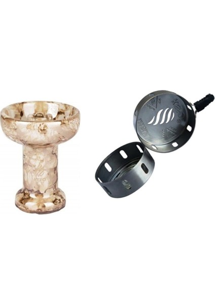 Rock Star Porselen Lüle + Magma Çelik Nargile Közlük