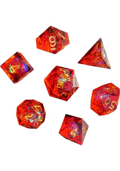 7 Pack Çok Taraflı Polyhedral Zar Rol Oynama Oyunları Masa Oyunu Oyuncak Mtg Kırmızı(Yurt Dışından)