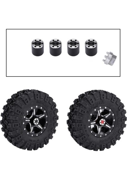 4x Metal Genişletilmiş Hex Tekerlek Hub Combiner SCX24 90081 C10 Kamyon Parçaları Için Siyah indirimleri