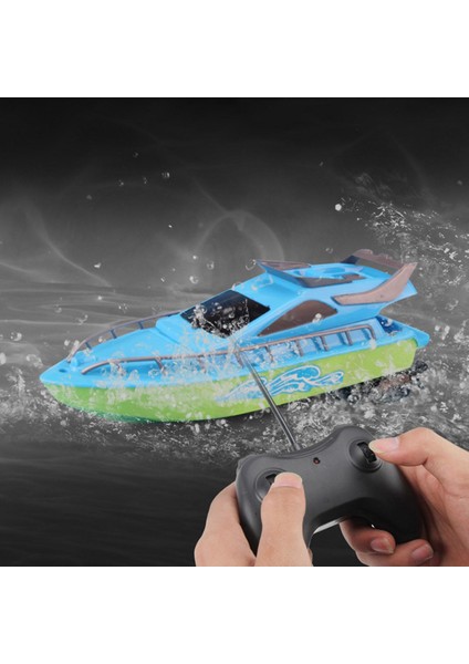 Elektronik Kablosuz Rc Tekne Batarya Çocuklar Için Powered Yetişkin Çocuklar Mavi