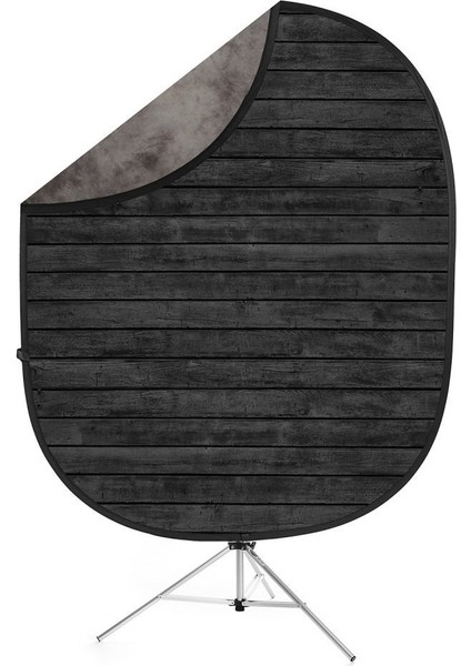 Gray/dark Wood Collapsible Backdrop Katlanabilir Fon