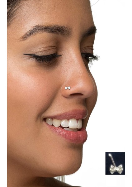 925 Ayar Gümüş Zirkon Taşlı Papyon Hızma