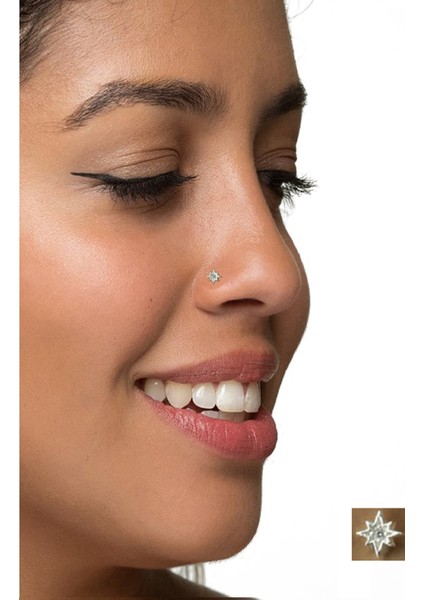 925 Ayar Gümüş Zirkon Taşlı Kutup Yıldızı Hızma