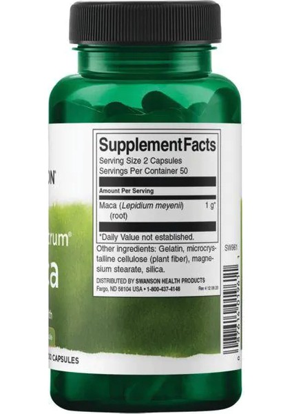 Premium- Full Spectrum Maca 500mg 100 Capsul. USA fiyatları