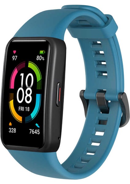 Honor Band 6 Klasik Yumuşak Silikon Kayış Kordon KRD-47 Petrol Mavisi