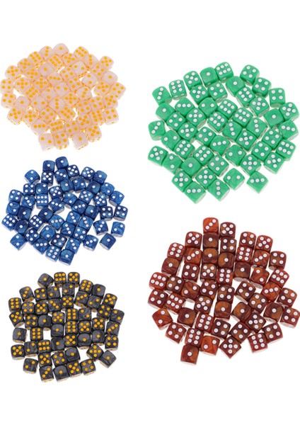 Magideal 50PC Yuvarlak Köşe D6 Rpg Siyah Için 16MM Die (Yurt Dışından)