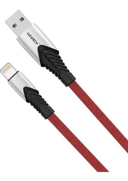 Apple iPhone Uyumlu 7 / Apple iPhone Uyumlu 7 Plus Lightning 2.4 A Hızlı Şarj ve Data Kablosu 1 mt Fiber Kırılmaz Şık Kablo