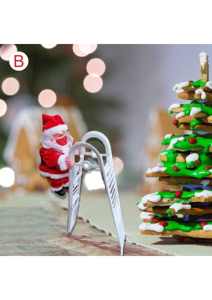 Elektrikli Tırmanma Halatı Noel Baba Noel Dekorasyon Xmas Hediye Ev Çift Merdiven A (Yurt Dışından) modelleri
