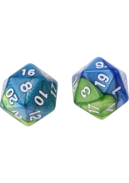10 D20 Seti Zar Yirmi Taraflı Rpg Masa Oyunu Çift Renkler Mavi Yeşil (Yurt Dışından)