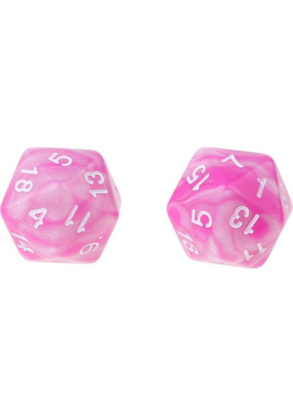 10 D20 Akrilik Zar Rpg D & D Oyun Yirmi Taraflı Kalıp Pembe Beyaz (Yurt Dışından)