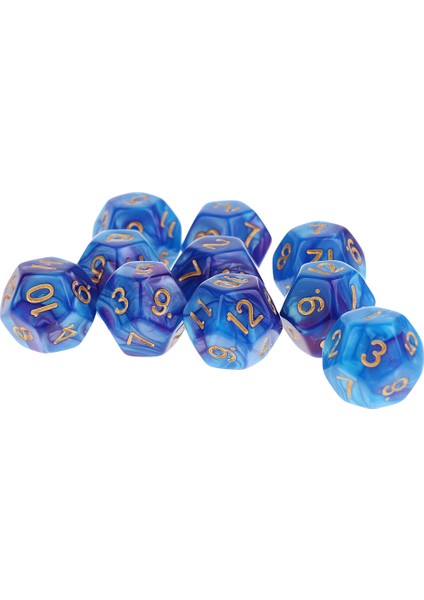 10 Adet D12 Rpg Oyunları Mavisi Için Polyhedral (Yurt Dışından)
