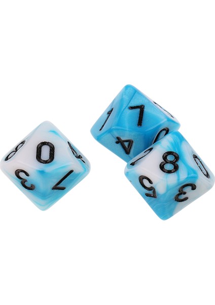 10 Adet 10 Taraflı Polyhedral D10 Zar Çift Renkler Parti Oyunu Prop Mavi Beyaz (Yurt Dışından)