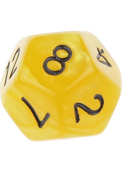 Dnd Dıce Rol Oynama Oyunu Için 10 Kalıp Set D12 Paketi Sarı Akrilik (Yurt Dışından)
