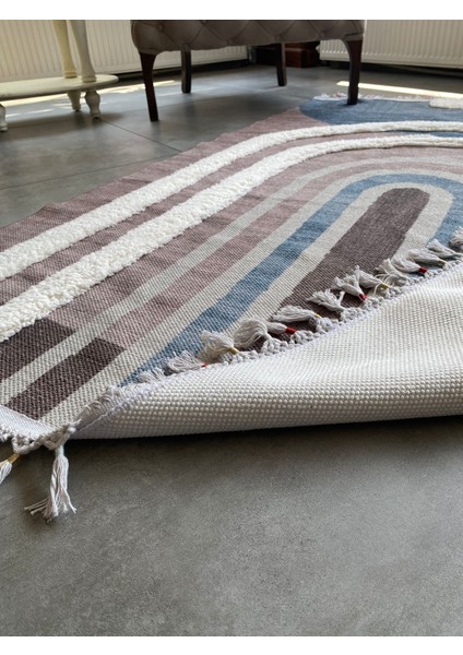 Just Yeni Nesil Yıkanabilir Kabartmalı Dokuma Taban Kilim 04 80 x 150 cm.