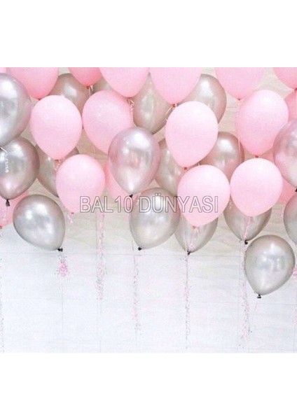 Pembe-Gümüş Balon Seti 30 Adet