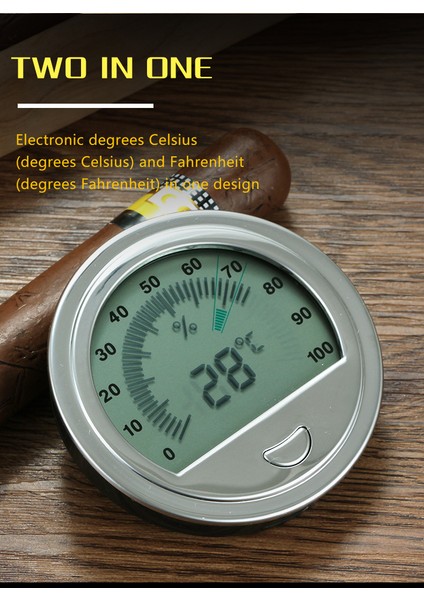 Yuvarlak Puro Higrometre Neme Taşınabilir Doğru Puro Humidor Higrometre Doğru Puro Kılıf Nem Test Cihazı | Puro Aksesuarları - (Yurt Dışından) fırsatları