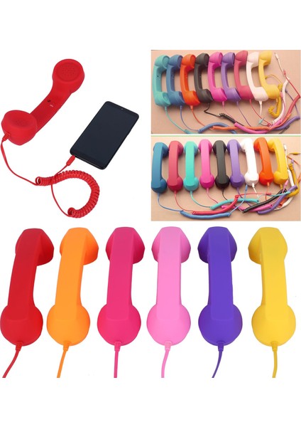 Retro Telefon Ahizesi 3.5mm Klasik Mini iPhone iPad Cep Telefonları Için Pembe(Yurt Dışından)
