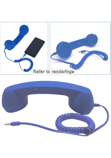 Retro Telefon Ahizesi 3.5mm Klasik Mini iPhone iPad Cep Telefonları Için Mavi