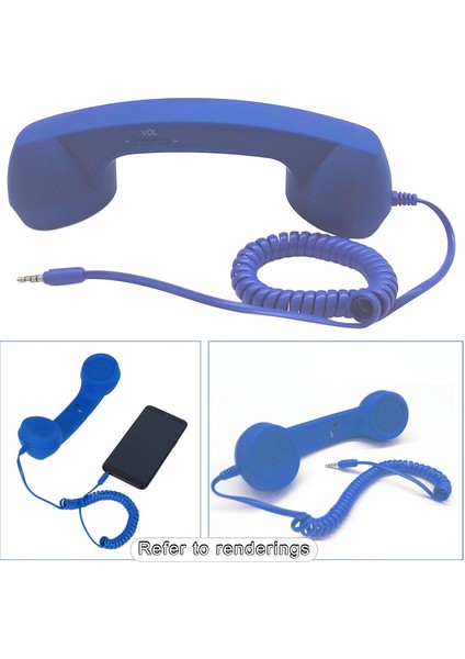 Retro Telefon Ahizesi 3.5mm Klasik Mini iPhone iPad Cep Telefonları Için Mavi
