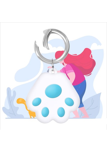 Apple Airtags ile Uyumlu Silikon Kılıf Karikatür Anti-Kayıp Gps Izci Beyaz(Yurt Dışından) modelleri