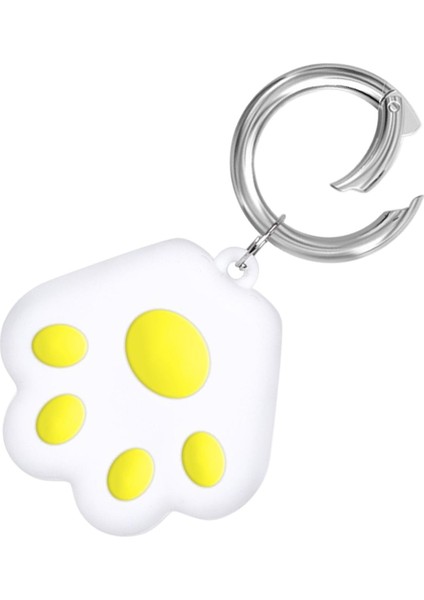 Apple Airtags ile Uyumlu Silikon Kılıf Karikatür Anti-Kayıp Gps Izci Beyaz(Yurt Dışından)