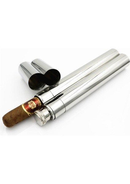 304 Paslanmaz Çelik Puro Kılıfı Kalça Şişeleri Puro Kutusu 2 Oz Hip Şişesi Portatif Mühür Nem Tüp Hunel | Puro Aksesuarları - (Yurt Dışından)